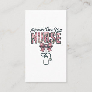 Carte De Visite Infirmière en soins intensifs floral nœud concepti
