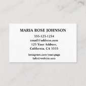 Carte De Visite Infirmière et Stethoscope (Dos)