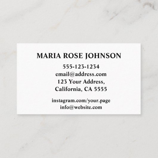 Carte De Visite Infirmière et Stethoscope (Dos)