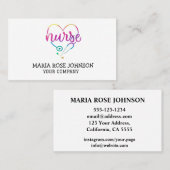 Carte De Visite Infirmière et Stethoscope (Devant / Derrière)