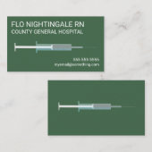 Carte De Visite Infirmière Flu Tiré Vert (Devant / Derrière)