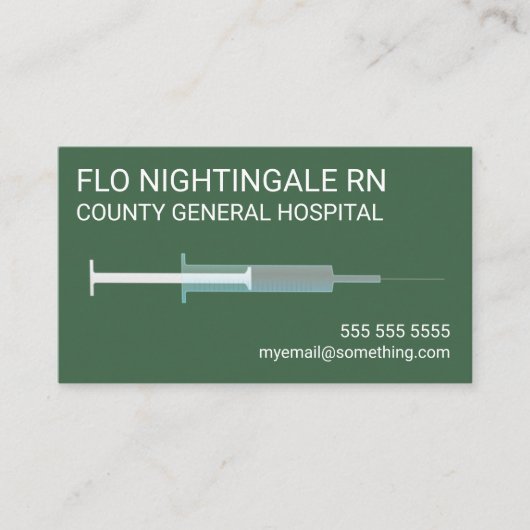 Carte De Visite Infirmière Flu Tiré Vert (Devant)