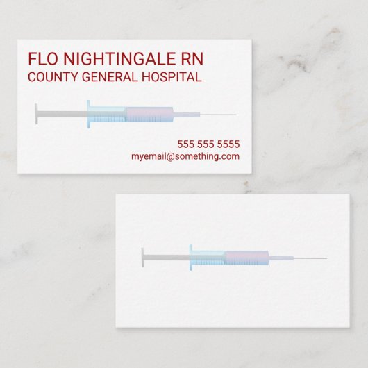 Carte De Visite Infirmière Grippe Blanche (Devant / Derrière)