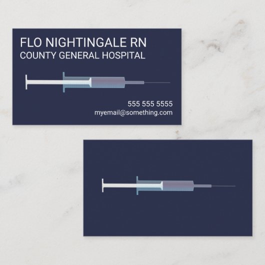 Carte De Visite Infirmière Grippe Bleue (Devant / Derrière)