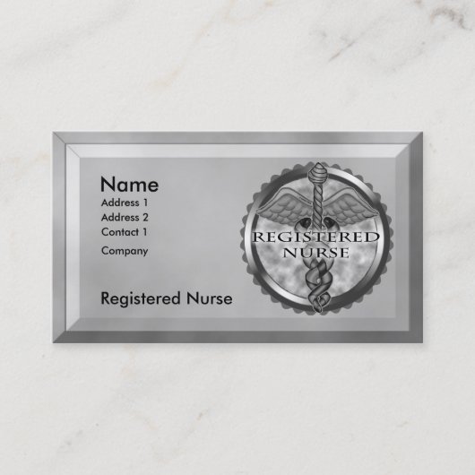 Carte De Visite Infirmière inscrite en gris (Devant)