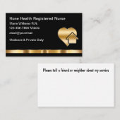 Carte De Visite Infirmière inscrite en santé à domicile (Devant / Derrière)