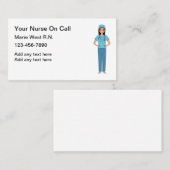 Carte De Visite Infirmière inscrite locale sur appel (Devant / Derrière)