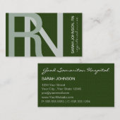 Carte De Visite Infirmière inscrite Texte texturé CHOISIR LES COUL (Devant / Derrière)