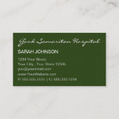 Carte De Visite Infirmière inscrite Texte texturé CHOISIR LES COUL (Dos)