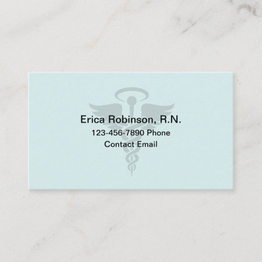 Carte De Visite Infirmière invitée inscrite Ange Caduceus (Devant)