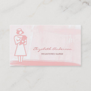 Carte De Visite Infirmière LPN rose tendre médicale