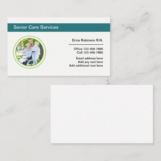 Carte De Visite Infirmière Médicale (Devant / Derrière)