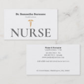Carte De Visite Infirmière Médicale en or blanc (Devant / Derrière)