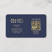 Carte De Visite Infirmière Médicale moderne Monogramme Caduceus Ma (Dos)