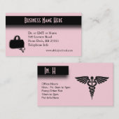 Carte De Visite Infirmière Médicale Pink (Devant / Derrière)