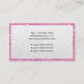 Carte De Visite Infirmière moderne Argent rose Parties scintillant (Dos)