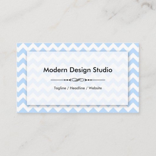 Carte De Visite Infirmière - Moderne Blue Chevron (Dos)