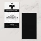 Carte De Visite Infirmière moderne Noir & Blanc CNA (Devant / Derrière)