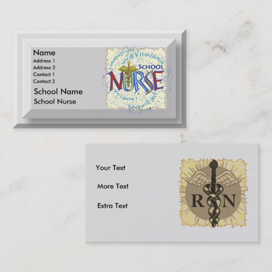 Carte De Visite Infirmière Motto (Devant / Derrière)
