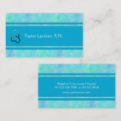 Carte De Visite Infirmière ou docteur ou aquarelle bleue Médicale (Devant / Derrière)