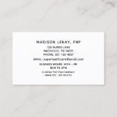 Carte De Visite Infirmière Praticien Pink Orange Aquarelle (Dos)