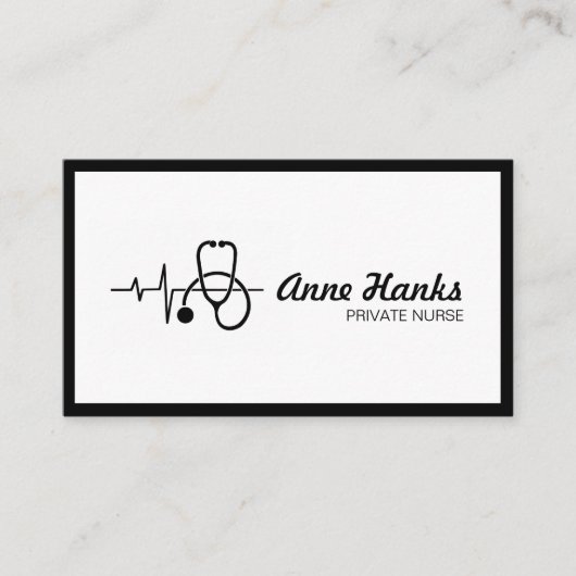 Carte De Visite Infirmière privée Soins de santé (Devant)