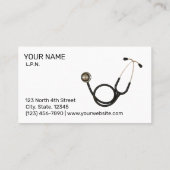 Carte De Visite Infirmière professionnelle avec Modèle de stéthosc (Dos)