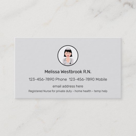 Carte De Visite Infirmière professionnelle moderne Médicale (Devant)