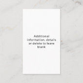 Carte De Visite Infirmière RN, LVN, LPN, Gardienne (Dos)