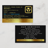 Carte De Visite Infirmière Senior Caregiver Design Coeur Et Mains (Devant / Derrière)