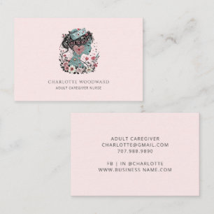 Carte De Visite Infirmière Soignante Adulte Rose Blush