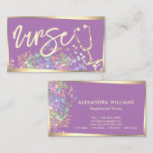 Carte De Visite Infirmière soignante Holographique Parties scintil (Devant / Derrière)