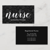 Carte De Visite Infirmière soignante Médicale moderne Noir (Devant / Derrière)