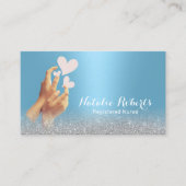 Carte De Visite Infirmière soignante Moderne Bleu Soins Médicales (Devant)