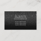 Carte De Visite Infirmière soignante / Paillettes noires (Dos)