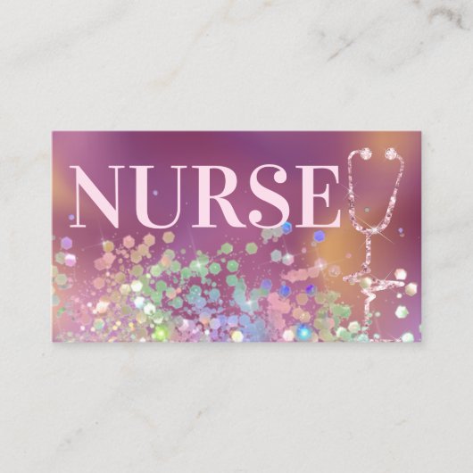 Carte De Visite Infirmière soignante Parties scintillant élégante  (Devant)