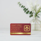 Carte De Visite Infirmière Soins Médicales Or moderne (Debout devant)