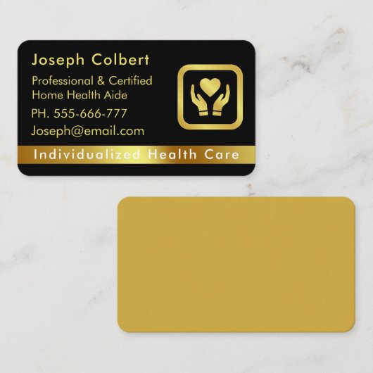 Carte De Visite Infirmière Soins Médicales Or moderne (Devant / Derrière)