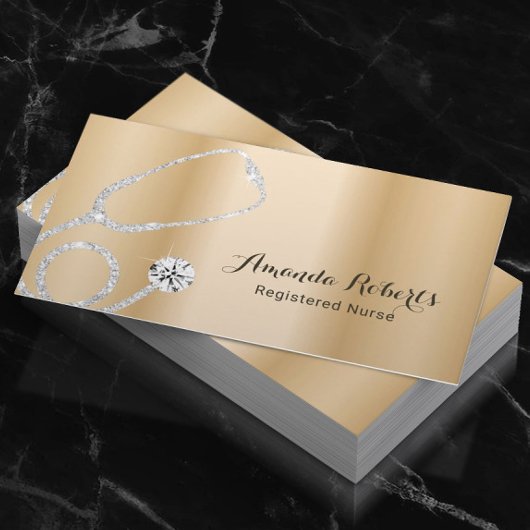 Carte De Visite Infirmière Soins Médicales Or moderne