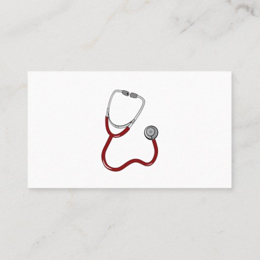 Carte De Visite Infirmière Stethoscope Blanc (Dos)