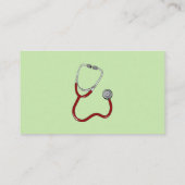 Carte De Visite Infirmière Stethoscope Scrubs Green (Dos)