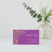 Carte De Visite Infirmière - Thème de la nature pourpre (Debout devant)