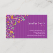 Carte De Visite Infirmière - Thème de la nature pourpre (Devant)