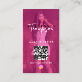 Carte De Visite Influencer Beauty Nail Tech Médias sociaux QR Code (Devant)