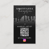 Carte De Visite Influencer Beauty Nail Tech Médias sociaux QR Code (Devant)