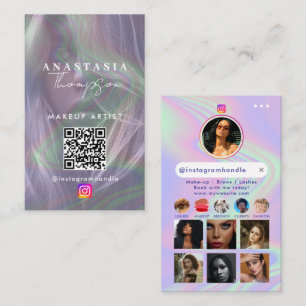 Carte De Visite Influencer Beauty Nails Médias sociaux Holographie
