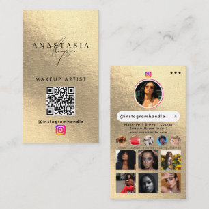 Carte De Visite Influencer Beauty Nails Médias sociaux Or