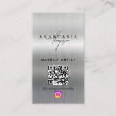 Carte De Visite Influencer Beauty Nails Médias sociaux Silver (Devant)