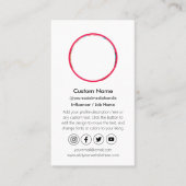 Carte De Visite Influencer Content Creator QR Code Social Media (Devant)