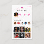 Carte De Visite Influencer Photo Feed Girly Social Media QR Code (Dos)